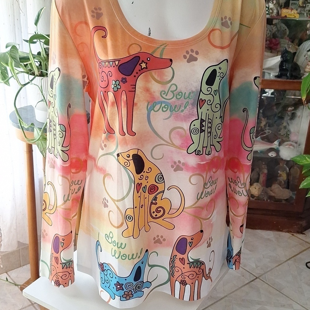 THEANIMALRESCUESITE stretch long sleeve plus size top XXL